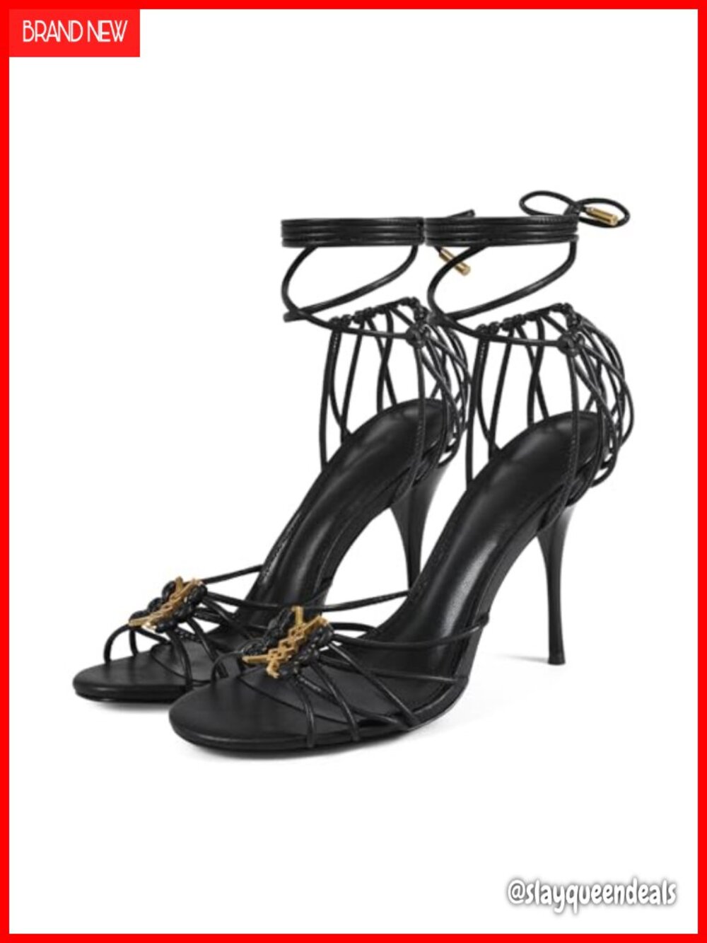 Lace Up Stiletto Heeled Sandals Open Toe Ankle Wrap Party Heels